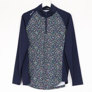 RLX Ralph Lauren golf Blue Long Sleeve Fitted Mock Neck Graphic Sweatshirt, S